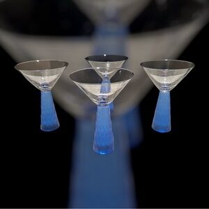 Elegant Blue Stem Martini Glasses